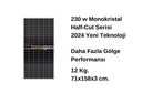Apex 230 W Half-Cut  Monokristal Güneş Paneli (2024 Yeni Teknoloji)