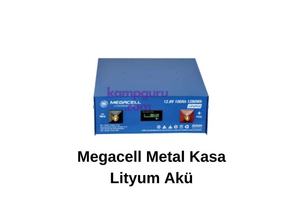 Megacell 12.8V 100Ah LiFePO4 Lityum Demir Fosfat Akü