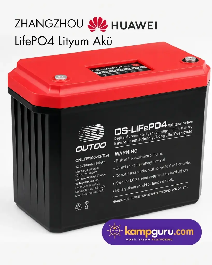OUTDO 12 VOLT 100 AMPER LİTYUM AKÜ (Huawei LİTHİUM Battery) 