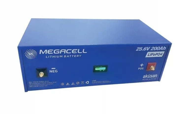 Megacell 25.6V 200Ah LiFePO4 Lityum Demir Fosfat Akü