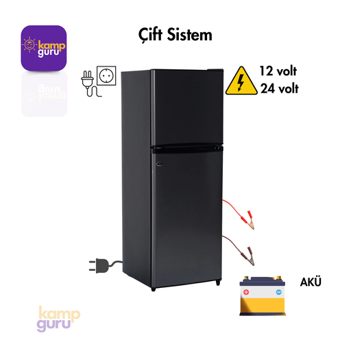 [KG-CIFT-CL-138-ANT] Çift Sistem Cool Life 138 Litre Antrasit Buzdolabı 12/24/220 Volt
