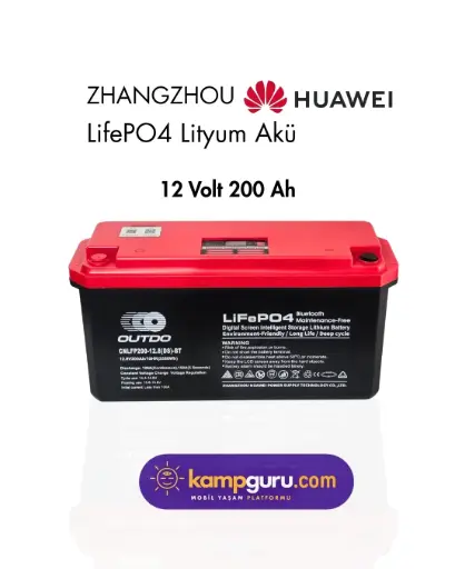 OUTDO 12 VOLT 200 AMPER LİTYUM AKÜ (Huawei LİTHİUM Battery)