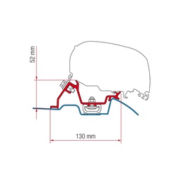 [98655-772] Fiamma F65 Tente İçin Kit Çatı Kazıklı Braket (Sprinter / 06.2006 Sonrası)